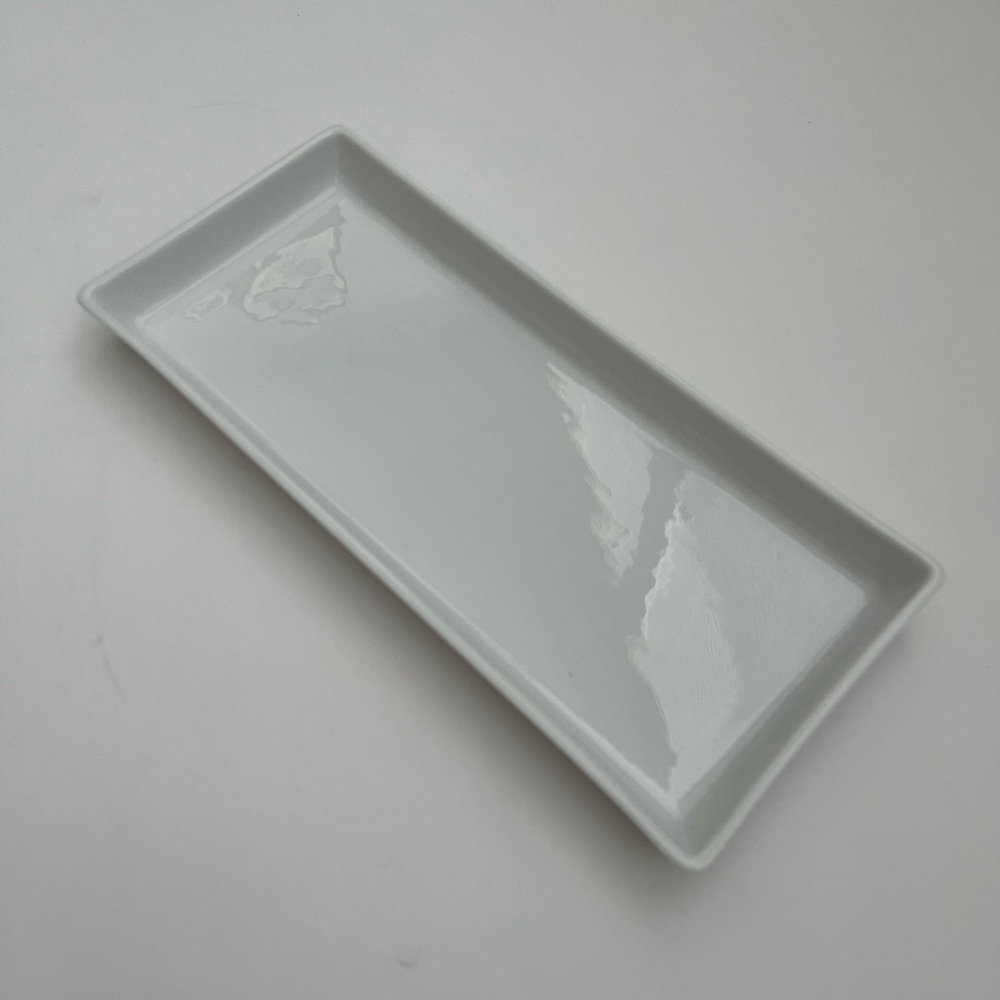 Crate & Barrel white rectangle ceramic dish